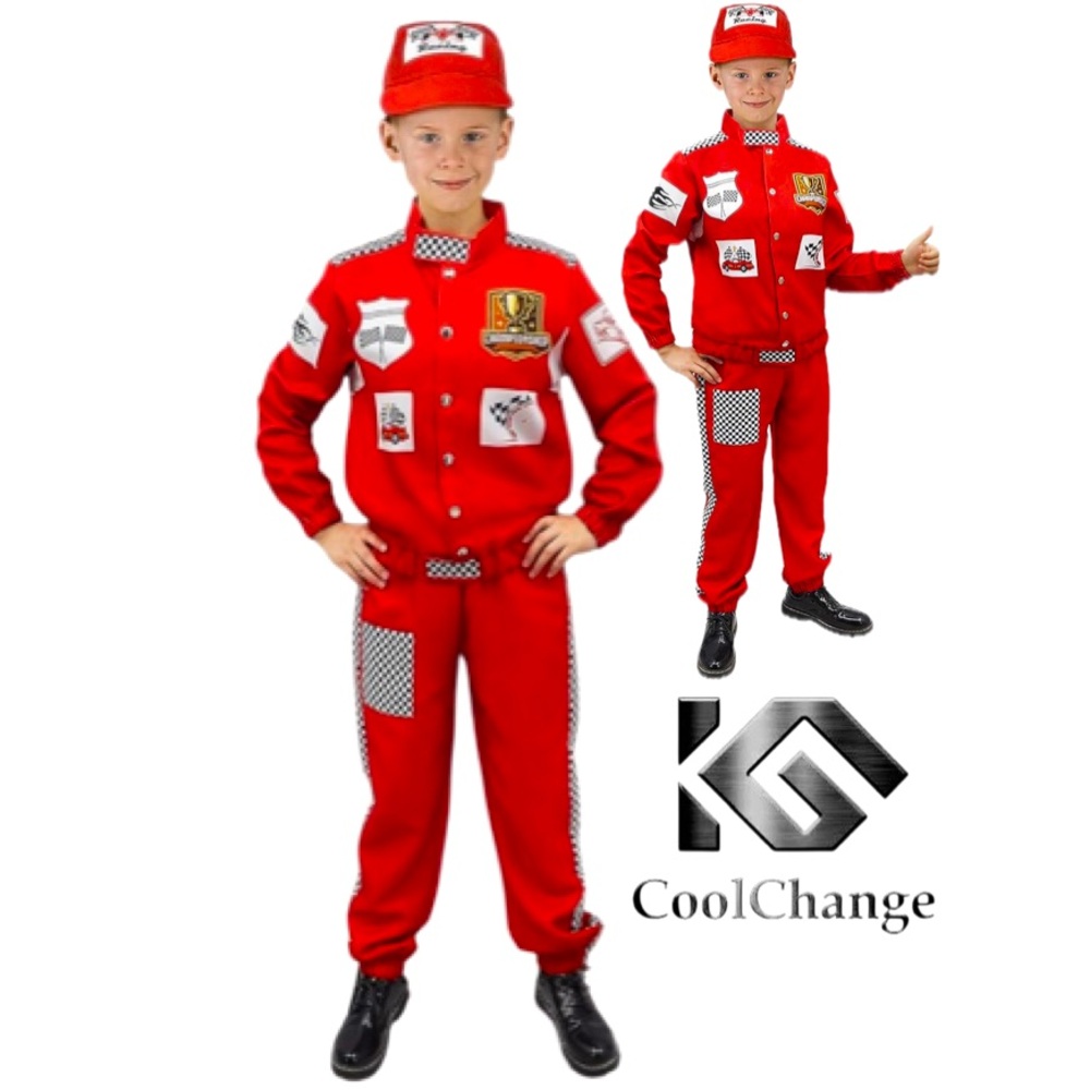 CoolChange Racing Driver Halloween Costume Kid’s Size M 8. (EU 128)